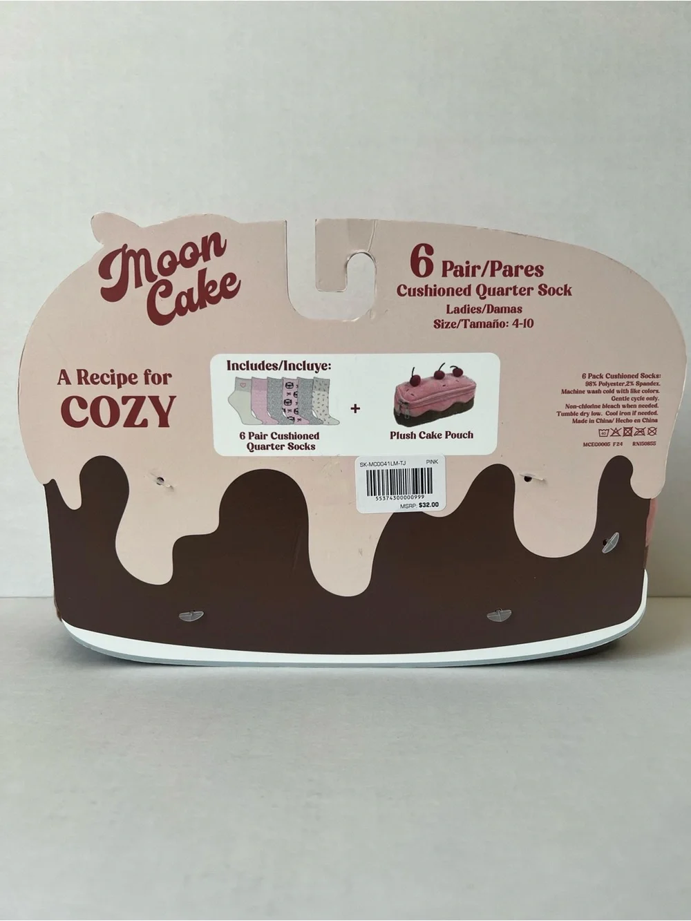 NWT Moon Cake Cherry Plush Pouch & Socks